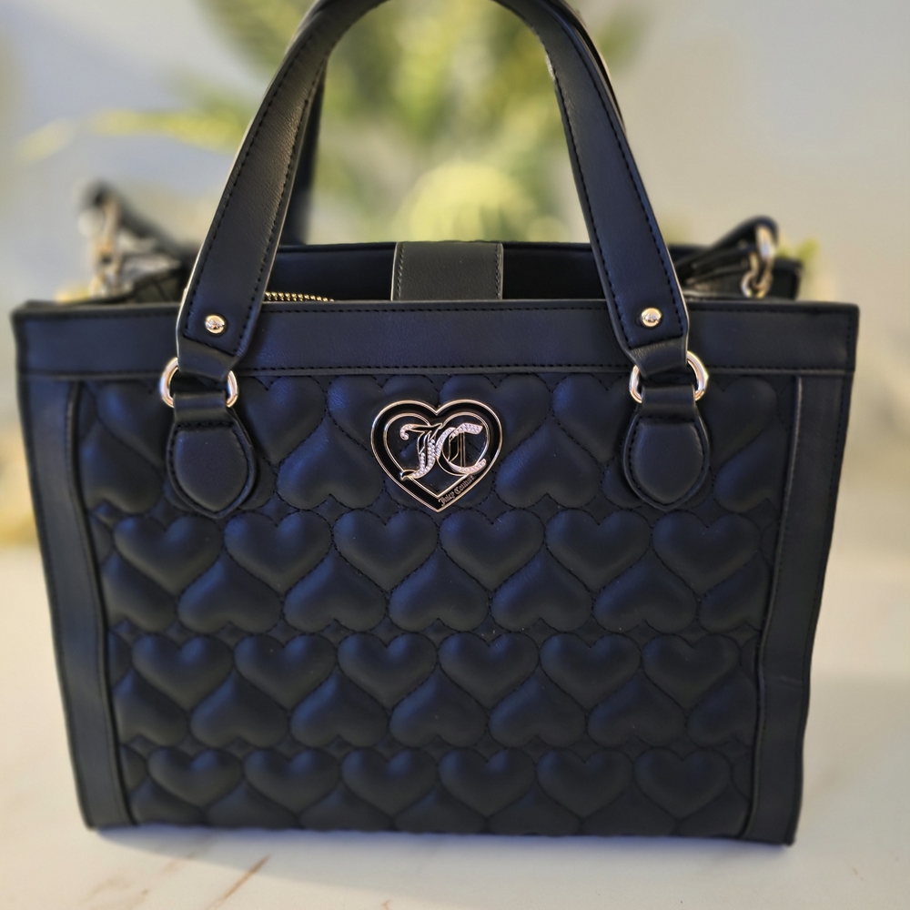 Juicy Couture Black Heart Quilted Tote
